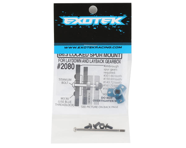 EXO2080 Exotek B6.3 Locked Spur Mount Set w/Titanium Bolt