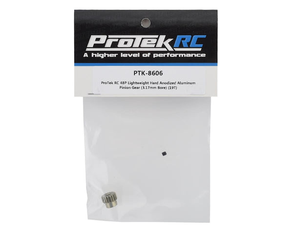 PTK8606 ProTek RC 48P Lightweight Hard Anodized Aluminum Pinion Gear (3.17mm Bore) (19T)