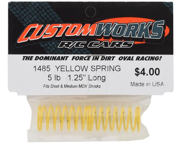 1485 Custom Works 1.25" Shock Spring (5lb/Yellow) (2)