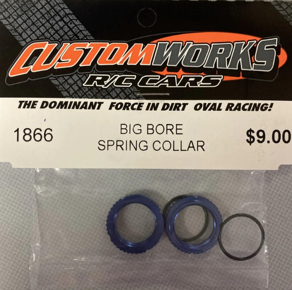 1866 Custom Works Big Bore Shock Spring Collars, Blue