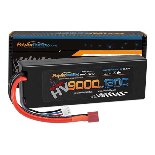 PHB2S9000120CDNS Power Hobby 2S 7.6V HV + Graphene 9000mAh  Battery Pack - Deans