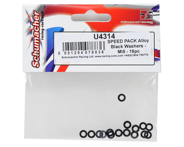 U4314 Schumacher SPEED PACK Aluminum Washer (Black) (16)