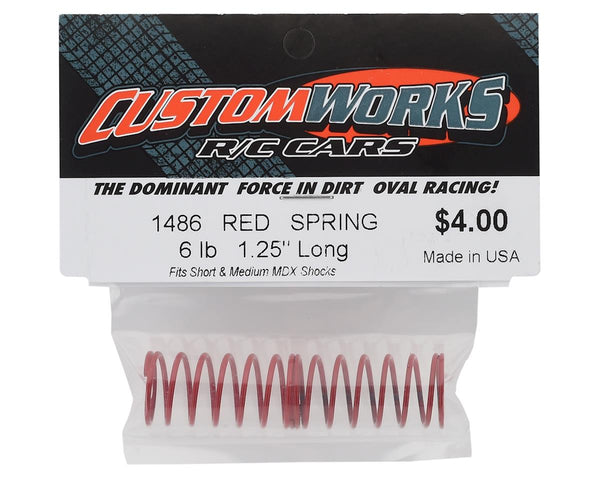 1486 Custom Works 1.25" Shock Spring (2) (6lb/Red)
