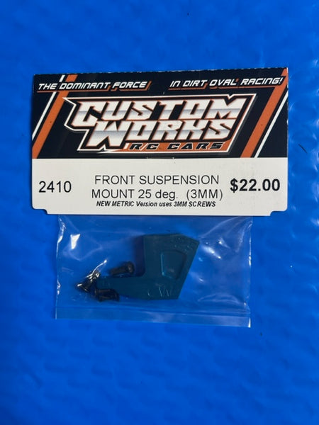 2410 Custom Works Front Suspension Mount 25 degree 3mm  1/8 pin replaces #2325