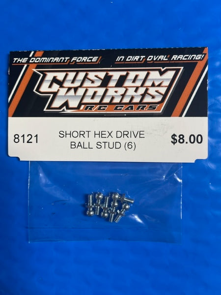 8121 Custom Works Short Hex Drive Ball Stud (6)