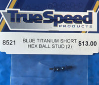 8521 Custom Works True Speed Blue Titanium Short Hex Ball Stud (2)