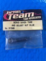 91568 Team Associated Factory Team Servo Saver Tube and Adjust Nut (blue)