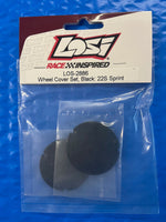 LOS-2886 Wheel Cover Set, Black: 22S Sprint