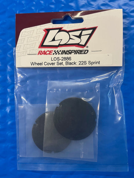 LOS-2886 Wheel Cover Set, Black: 22S Sprint