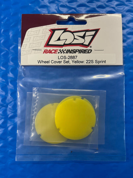 LOS-2887 Wheel Cover Set, Yellow: 22S Sprint