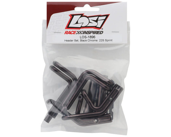 LOS-1896 Header Set, Black Chrome 22S Sprint
