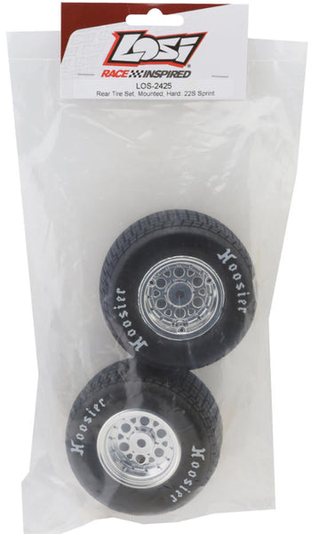 LOS-2425 Losi 22S Sprint Rear Tire Set, Mounted, Hard Compound