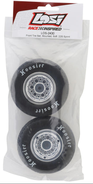 LOS-2430 Losi 22S Sprint Front Tire Set, Mounted, Soft Compound
