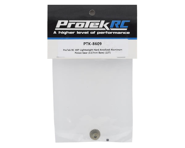 PTK8609 ProTek RC 48P Lightweight Hard Anodized Aluminum Pinion Gear (3.17mm Bore) (19T)