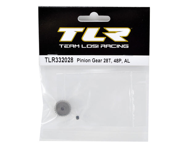 TLR332028 Team Losi Racing Aluminum 48P Pinion Gear 3.17mm Bore 28T