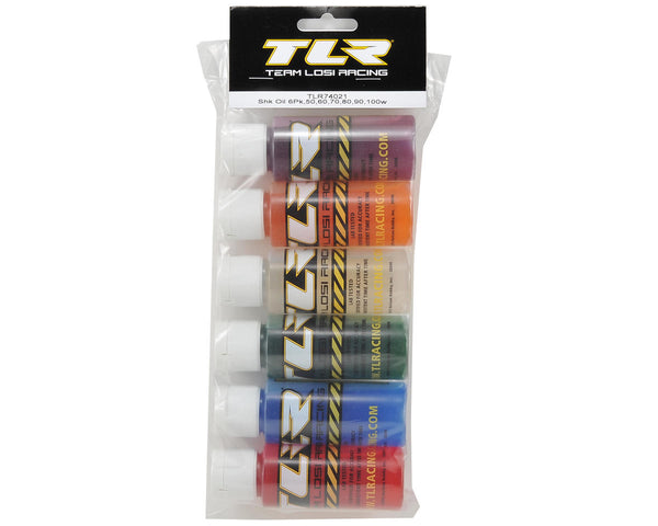 TLR74021 Team Losi Racing Silicone Shock Oil Six Pack 50, 60, 70, 80, 90, 100wt 2oz