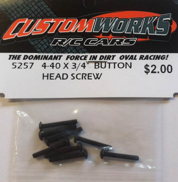 5257 Custom Works 4-40x3/4" Button Head Screws (8)