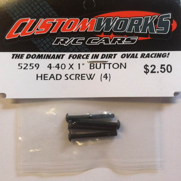 5259 Custom Works 4-40x1" Button Head Screws (4)