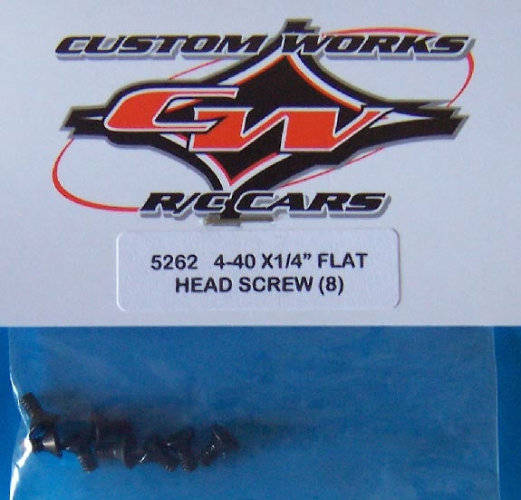 5262 Custom Works 4-40x1/4"" Flat Head Screws (8)