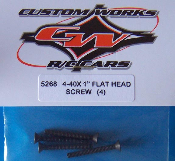 5268 Custom Works 4-40x1"" Flat Head Screws (4)