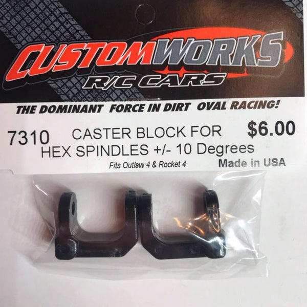 7310 Custom Works 10 Deg Caster Blacks for Hex Spindles (2)