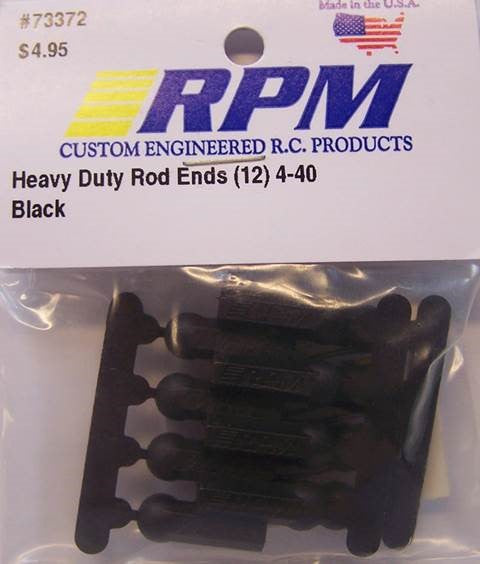 73372 RPM Heavy Duty Rod Ends (12) 4-40 Black