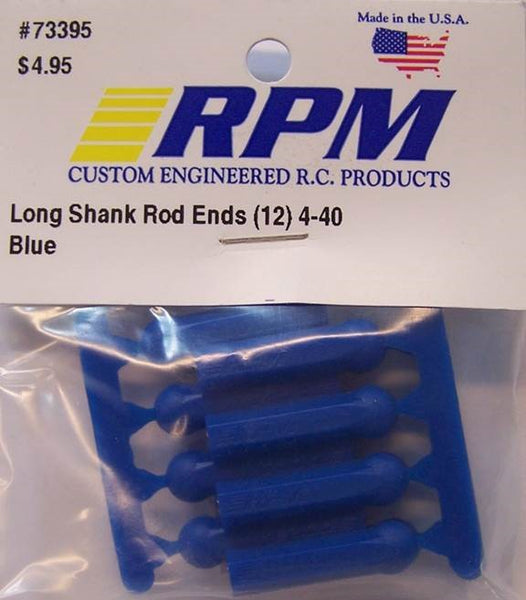 73395 RPM Long Shank Rod Ends (12) 4-40 Blue