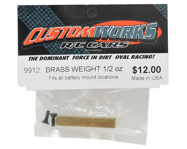 9912 Custom Works Brass Chassis Weight (1/2 Oz.)