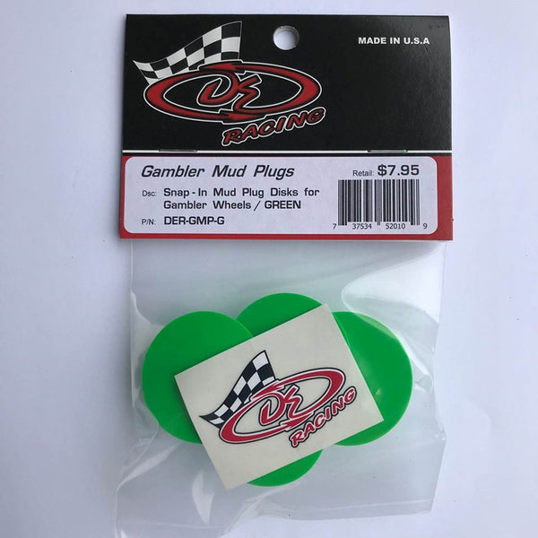 DER-GMP-G Snap-In Mud Plug Disk for Gambler Wheels Green