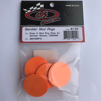 DER-GMP-O Snap-In Mud Plug Disk for Gambler Wheels Orange