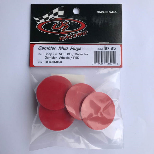 DER-GMP-R Snap-In Mud Plug Disk for Gambler Wheels Red