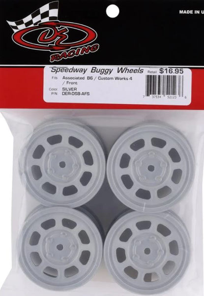 DER-DSB-AFS Speedway Buggy Wheels for Associated B6 / Customworks 4 / Front / SILVER / 4pcs