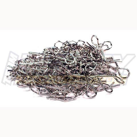 INTC23214S Integy bent up body clips (100) silver