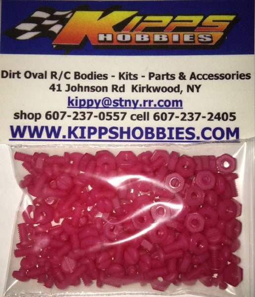 K440NPK200 Pink Kipps 440 Nylon Nuts and Bolts