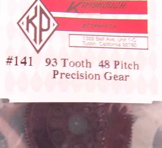 KP141 Kimbrough 93 Tooth 48 Pitch Spur Gear