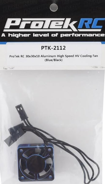 PTK2112 ProTek RC 30x30x10mm Aluminum High Speed Speed HV Cooling Fan Blue