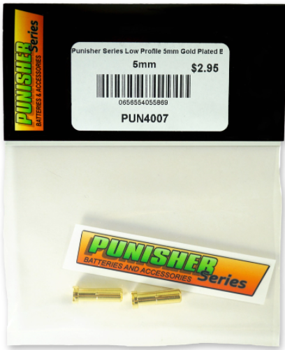PUN4007 Punisher Series Low Profile 5mm Gold Plated Bullet Connector