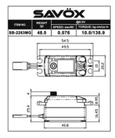 SAVSB2263MG-BE Black Edition, Low Profile Brushless Digital Servo .076/138.9 @ 6V