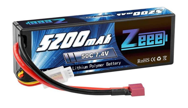 ZEEE5200	Zeee 5200mAh 50C 7.4V Lipo 2s Deans Hardcase Battery