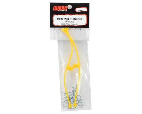 DUB2247 Du-Bro Body Klip Retainers w/Body Clip Yellow