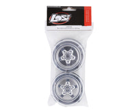 LOS43048 Losi 22S Drag Rear Wheels (Satin Chrome) (2)