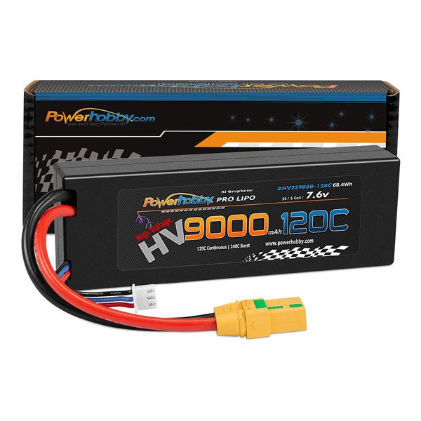 PHB2S9000120CXT90 Power Hobby 2S 7.6V HV + Graphene 9000mAh Battery Pack XT90