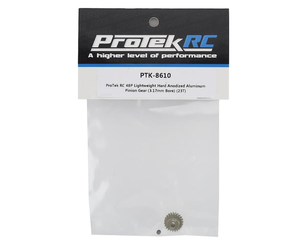 PTK8610	ProTek RC 48P Lightweight Hard Anodized Aluminum Pinion Gear (3.17mm Bore) (23T)