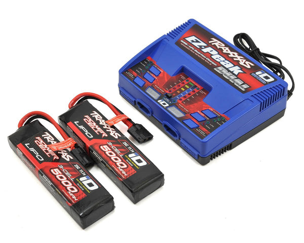 2990 Traxxas EZ-Peak 3S "Completer Pack" Dual Multi-Chemistry Battery Charger w/Two Power Cell Batteries (5000mAh)