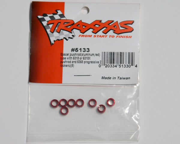 5133 Traxxas Spacer, pushrod (aluminum, red)