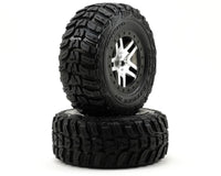 5882 Traxxas Kumho Venture MT Front Tires (2) (Satin Chrome) w/Split-Spoke Front Wheel